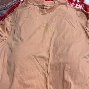 B58 Calvin Klein Women’s Md Fitted SS Tee— Blush w/ Gold CK, NWOT